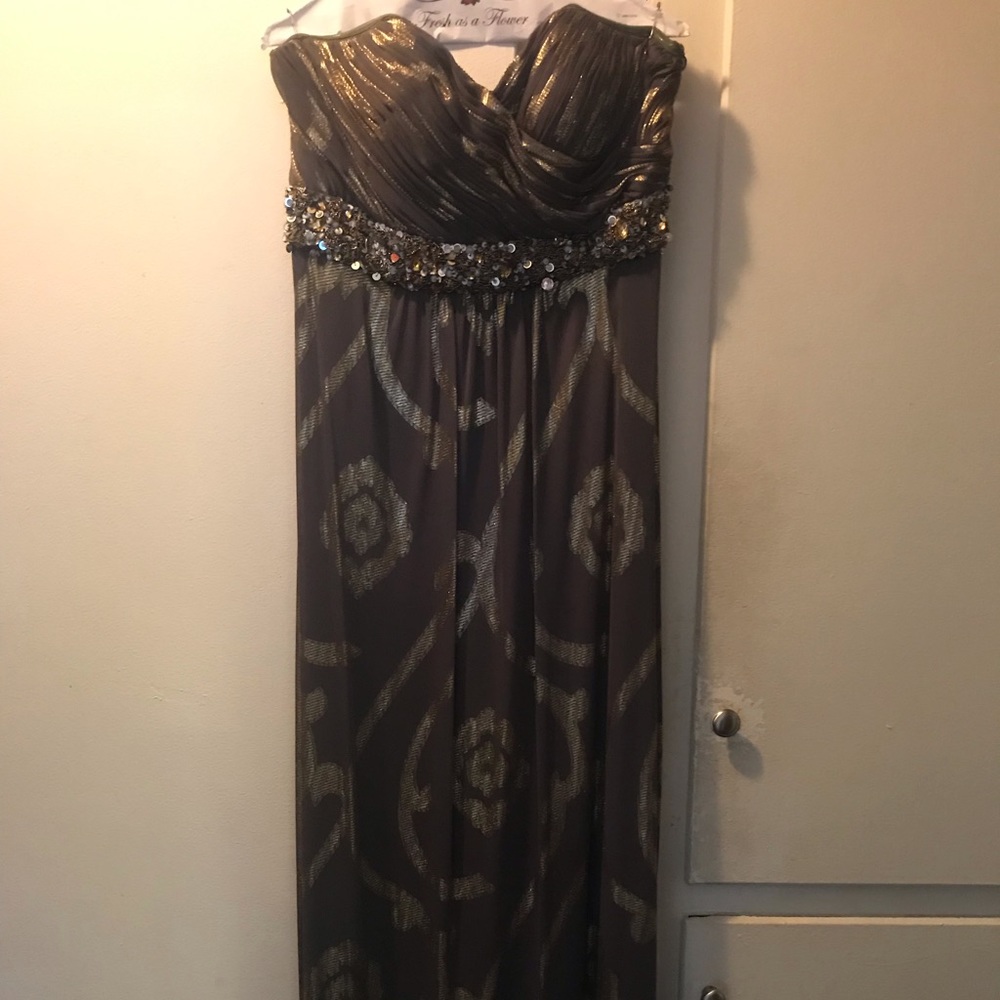 Bridesmaid dress gray & gold